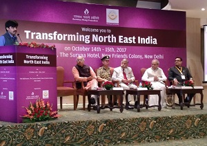 The Governor of Arunachal Pradesh Brig. (Dr.) B.D. Mishra (Retd.) inaugurate the Two-day National Convention on the theme Transforming North East India at New Delhi on 14th October 2017.